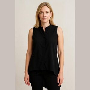 Felicite Black Sleeveless Button Down Blouse Size 2